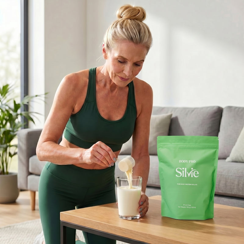 Silvie Body Pro 99.7% whey isolate protein powder, scoop detail